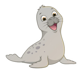 Little Seal Cartoon Animal Illustration