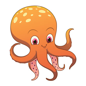 Little Octopus Cartoon Animal Illustration