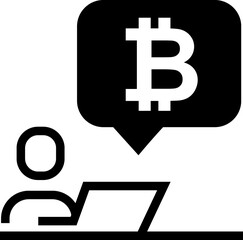 Fototapeta premium digital money. Bitcoin line icon