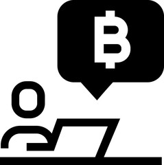 digital money.  Bitcoin line icon