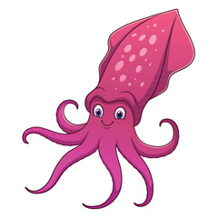 Squid Cartoon Animal Illustration