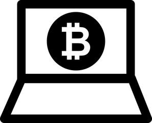 digital money.  Bitcoin line icon