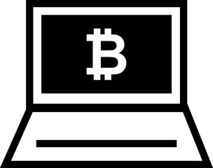 digital money.  Bitcoin line icon