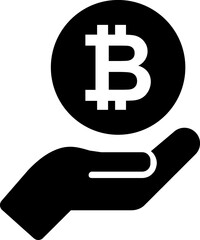 digital money.  Bitcoin line icon