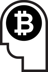 digital money.  Bitcoin line icon