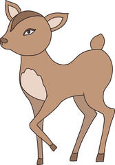 Christmas deer clipart illustration retro groovy hand drawn style element