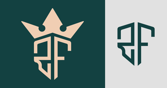 Creative Initial Letters ZF Logo Designs.