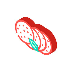 slice sausage meat isometric icon vector. slice sausage meat sign. isolated symbol illustration
