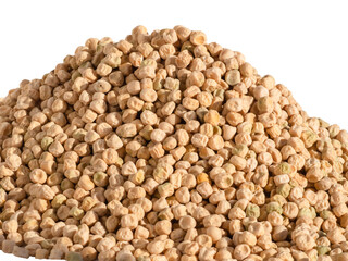 A bunch of dry, clean pea seeds, highlighted on a transparent background. Lots of textured pea grains on a transparent background