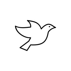 Dove of peace icon collection. Flying dove holding an olive branch as a sign of peace line art vector icon for apps and websites. Dove of peace icon. Flying bird. Peace concept.