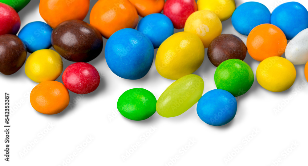 Wall mural assortment of colorful candies close-up view