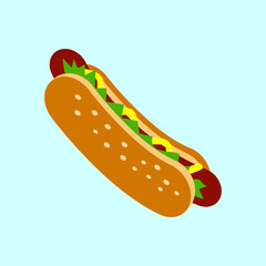 Vector illustration of hot dog