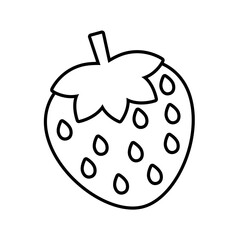 Strawberry illustration vector design with lines suitable for coloring