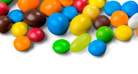 Assortment of colorful candies close-up view