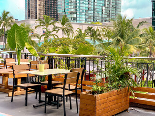 Tables on the terrace