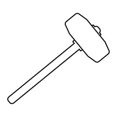 Hammer illustration vector design with lines suitable for coloring