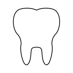 Teeth vector illustration design with lines suitable for coloring