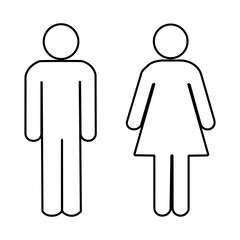 Male and female vector illustration design with lines suitable for coloring