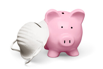 Piggy Bank with Surgical Mask
