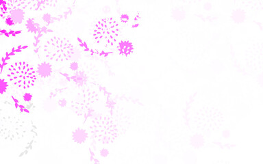 Fototapeta na wymiar Light Pink vector doodle layout with flowers, roses.