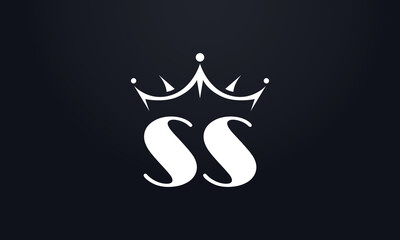 King crown logo design vector and extra bold queen symbol