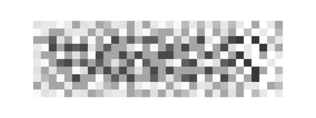 Censor blur effect horizontal pattern. Monochrome grey pixel mosaic texture hiding part of image, text or another prohibited content. Censorship, parental control concept