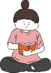 本を読むお団子女子