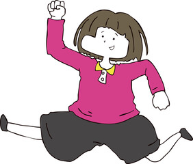 ジャンプしている女性