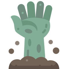 zombie hand flat icon