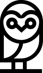 Owl wise bird cartoon linear symbol