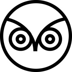 Owl wise bird cartoon linear symbol