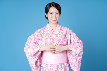 Image of young Japanese woman wearing kimono