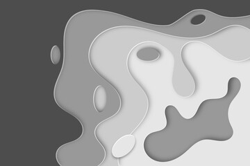 3D abstract background and gradient , gray to black, paper cut shapes. Vector design layout for business presentations, flyers, posters and invitations