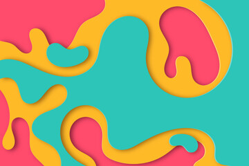 3D abstract background and gradient , blue pink yellow, paper cut shapes. Vector design layout for business presentations, flyers, posters and invitations