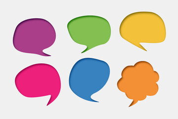 group of blank multi color  speech bubble icon  