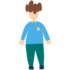 Man standing vector illustration in flat color design