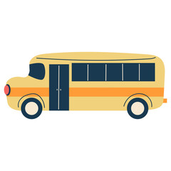 School bus vector illustration in flat color design