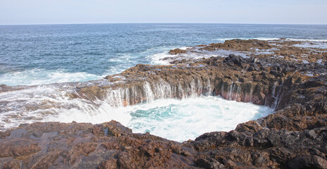 Water vortex, Bufadero de la Garita, Telde, Gran Canaria