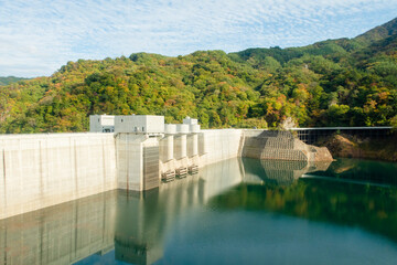 吾妻渓谷上流部にある八ッ場ダムとあがつま湖