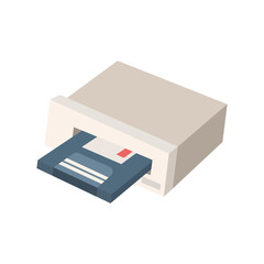 vintage cassette tape icon in flat style isolated on white background