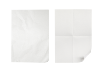 two sheet of paper or a4 paper fold isolated on white