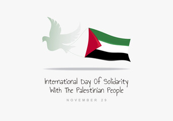 International day of solidarity with palestinian people on white background.