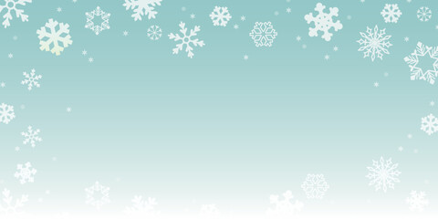 雪の結晶 背景イラスト _ ベクター 素材 クリスマス 新年 長方形 1:2 シンプル コピースペース	 - obrazy, fototapety, plakaty