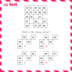 IQ test. Choose correct answer. Set of logical tasks composed of geometric shapes. Vector illustration - Vector 