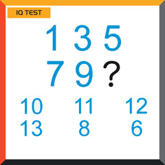 IQ test. Choose correct answer. Set of logical tasks composed of geometric shapes. Vector illustration - Vector 