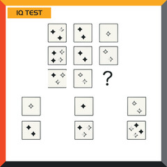 IQ test. Choose correct answer. Set of logical tasks composed of geometric shapes. Vector illustration - Vector 