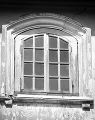old window on the old wall
