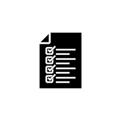 Grey Online quiz, test, survey or checklist icon isolated on white background.