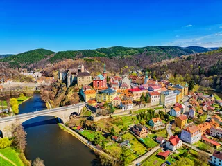 Fotobehang City and castle of Loket, Karlovy Vary Region (Karlsbad / Carlsbad), Czech Republic (Czechia)  © Lukas