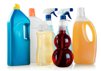 Set of Bottles with Detergents - Isolated